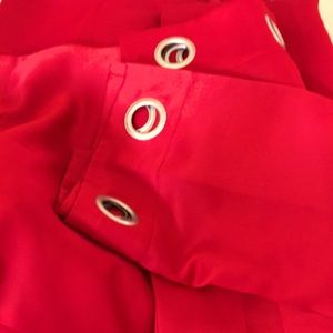 SOLID RED DRAPES. 40”W 84”L  Two PANELS. Thicker panels. GROMMETS FOR EASE